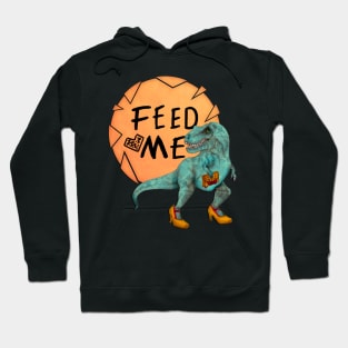 Hungry Date - Lady T-Rex in Teal Hoodie